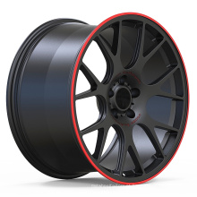 Personalizado 5x112 5x120 5x114.3 5 x130 5x139.7 rodas forjadas com lábios vermelhos para R18 R19 R20 R21 R22